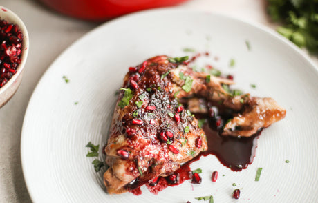 Staub Cast Iron Recipe: Pot Roasted Pomegranate Chicken