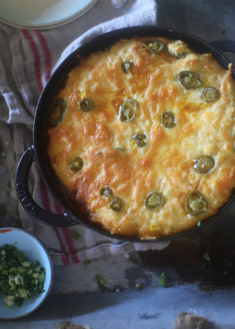 Brisket Chili Pie with Jalapeno Cheddar Cornbread Crust