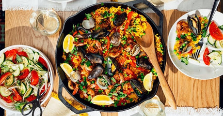 Cast Iron Skillet Seafood Paella