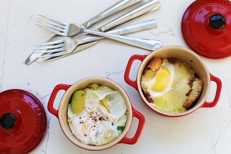 Baked Eggs Using Mini Cocottes by Chasseur