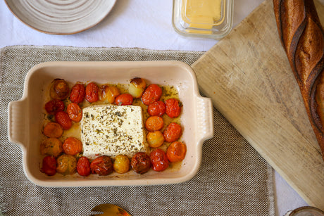 Le Creuset Recipe: Baked Feta and Cherry Tomatoes