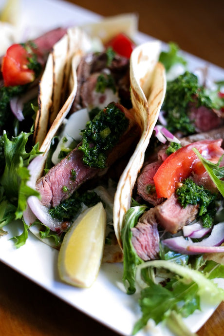 Summer Steak Salad with a Salsa Twist featuring Le Creuset Grill