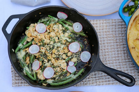 Green Beans with Almonds, Tahini and Lemon