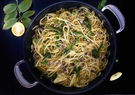 Lemon Vegetarian Linguine featuring Tefal's Jamie Oliver Cooks Classic Induction Shallowpan