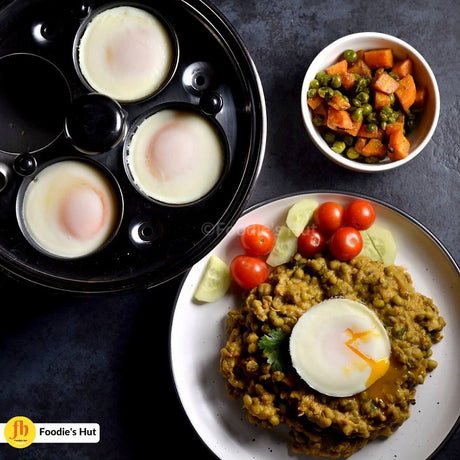 High Protein & Low Carb Recipe: Poached Eggs on Indian Spiced Green Moong Dal