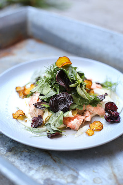 Poached Salmon Salad recipe with the Davis & Waddell Infusion Smoker