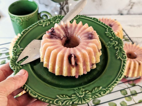 Sweet Almond and Cherry Mini Bundt Cakes