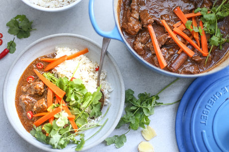 Vietnamese Braised Beef with Pickled Carrots and Coriander