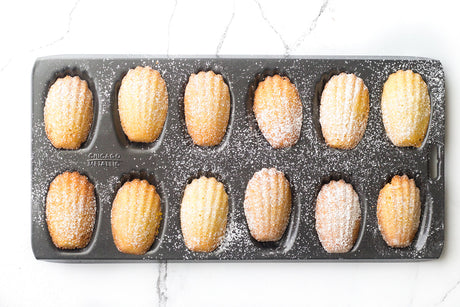 Vanilla & Orange Madeleines with Chicago Metallic