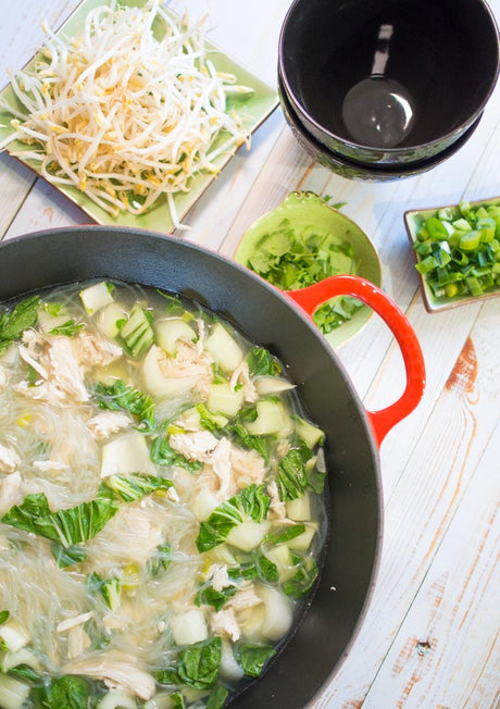 Chicken Pho in the Le Creuset Wok