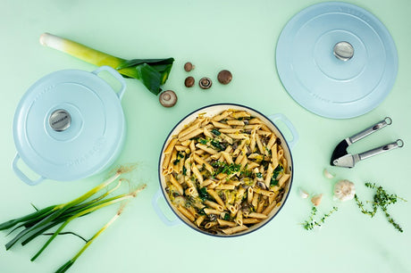 One Pot Mascarpone Mushroom Penne with the Chasseur French Oven