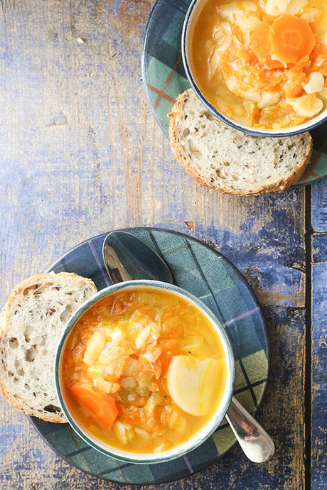 Scottish Potato Soup in the Le Creuset 3-Ply Stainless Steel Deep Casserole