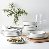 Salisbury & Co Mona Dinner 12 Piece Set in White with in Black Speckle - Image 02