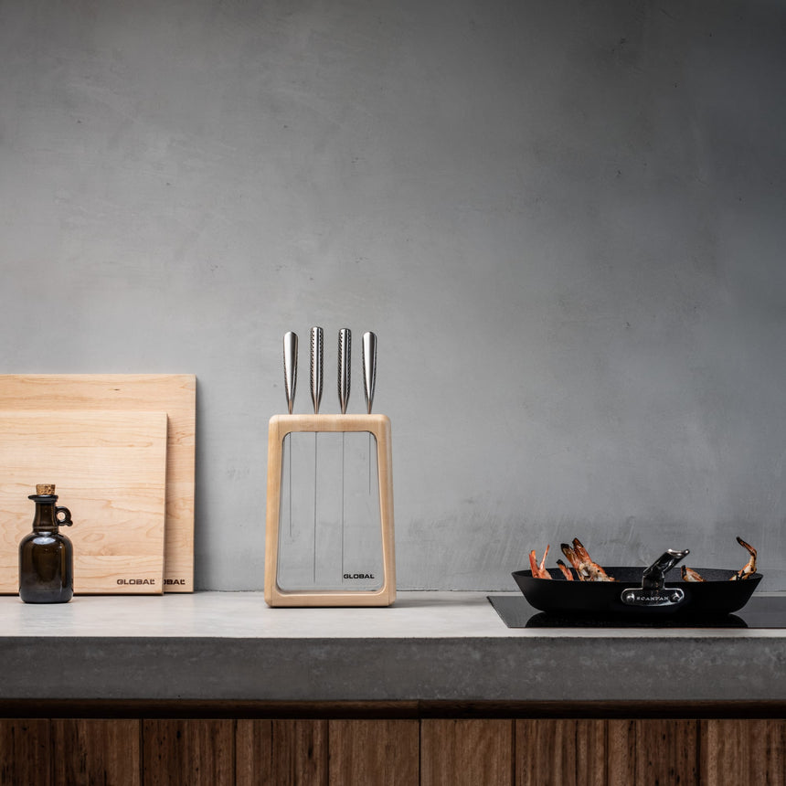 Global Hashira Knife Block 5 Piece Set Maple - Image 02