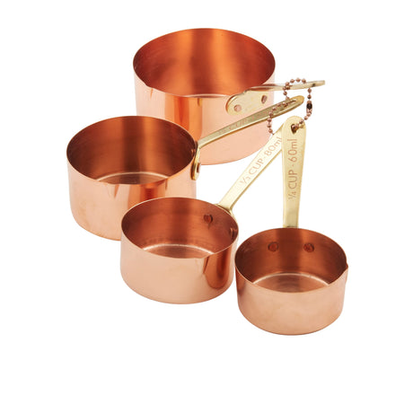 Academy Copper Plated Measuring Cup with Brass Handles Set 4pc - Image 01