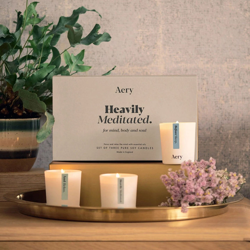 Aery Living Aromatherapy Votive Candle Gift Set of 3 Heavily Meditated - Image 02