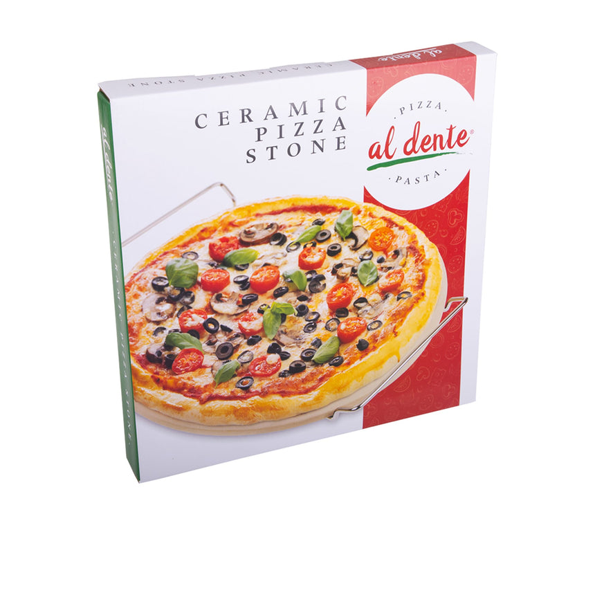 Al Dente Ceramic Pizza Stone with Rack 33cm - Image 03