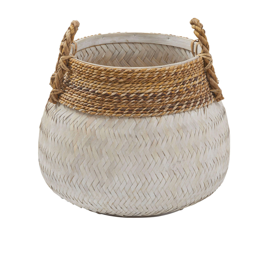 Amalfi Bambu Basket 47cm White - Image 01