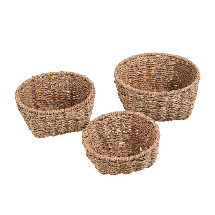 Amalfi Woven Seagrass Basket Set 3pc - Image 01