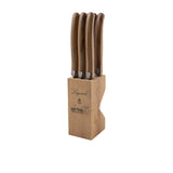 Laguiole Andre Verdier Debutant 6 Piece Serrated Knife Set Olive Wood - Image 01