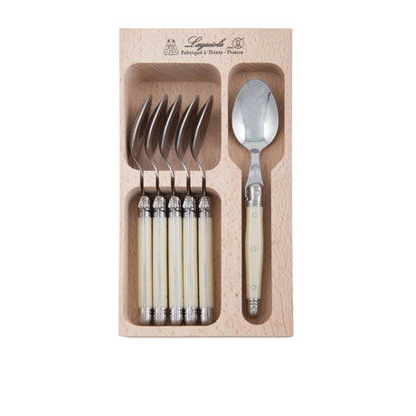 Laguiole Andre Verdier Debutant 6pc Teaspoon Set Ivory - Image 01