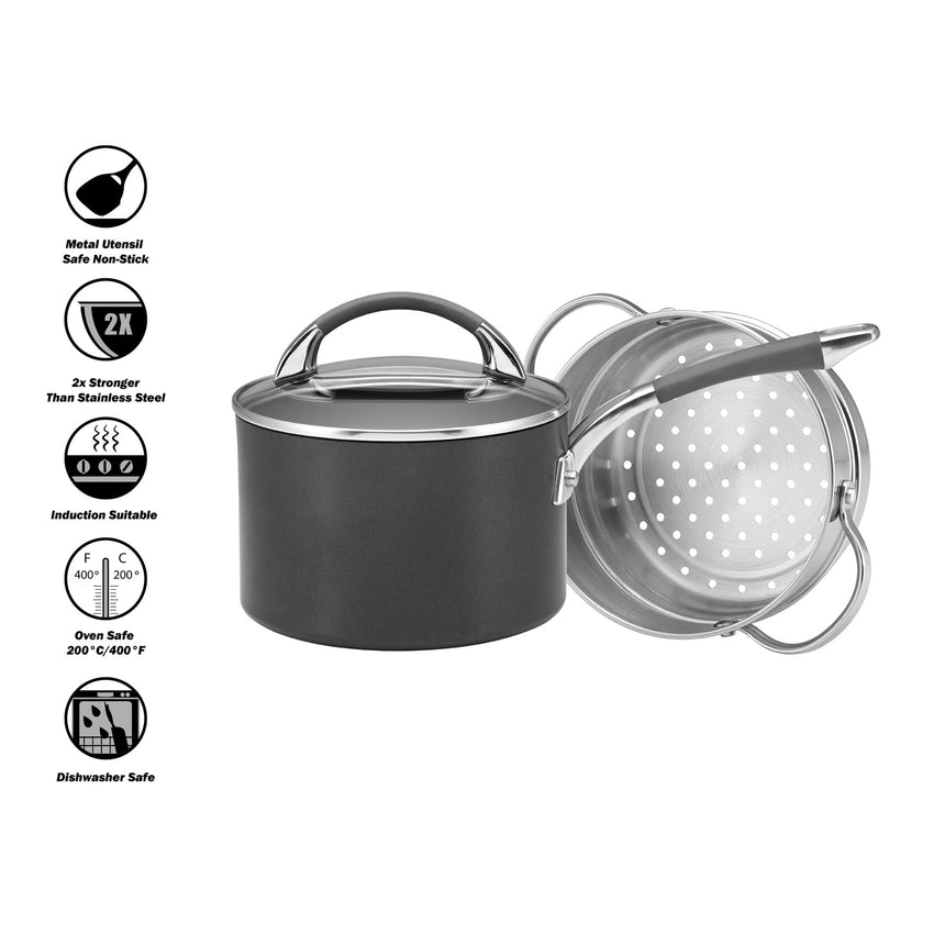 Anolon Endurance+ Saucepan with Bonus Steamer 18cm 2.8 litre - Image 05