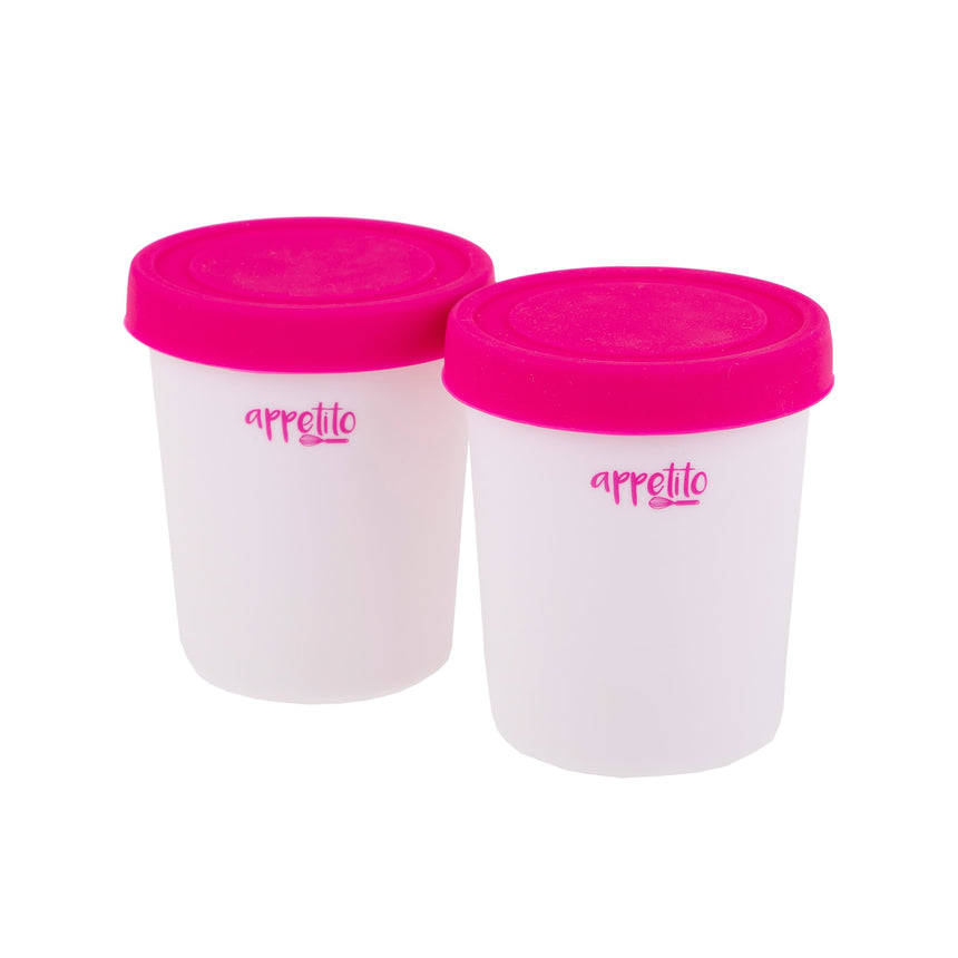 Appetito Mini Round Ice Cream Tub 175ml Set of 2 Pink - Image 01