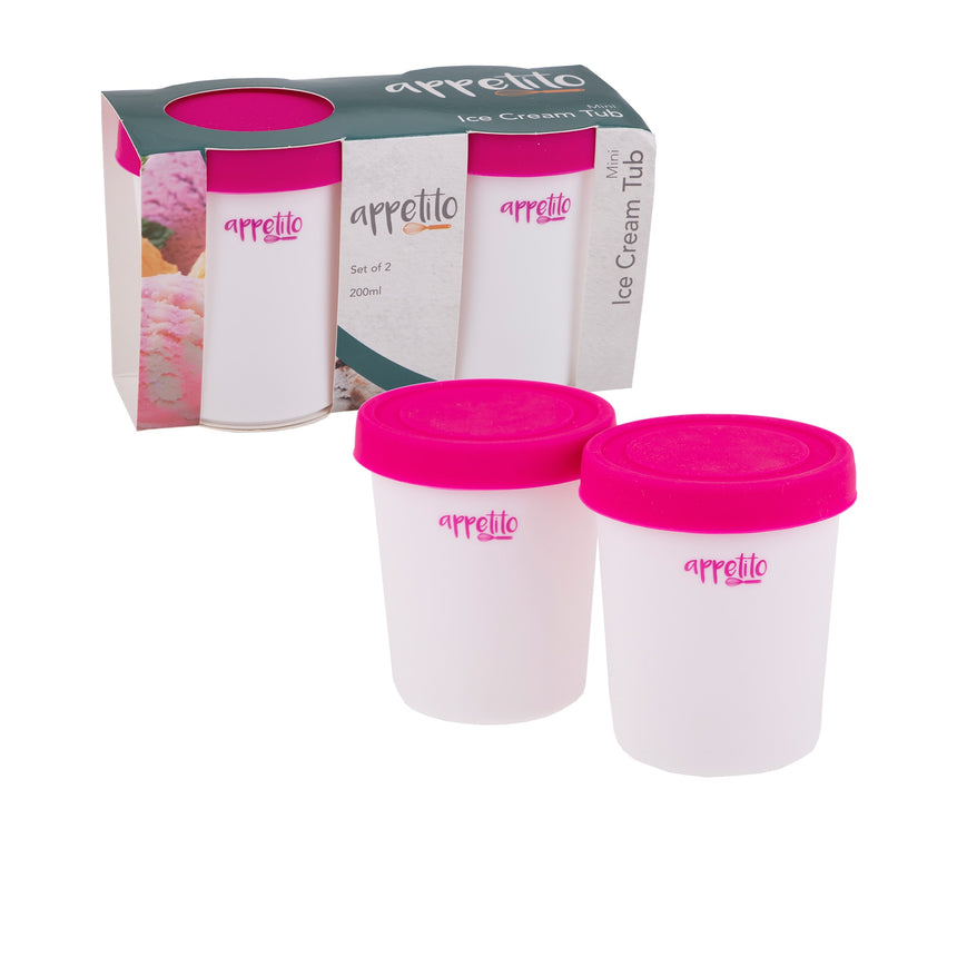 Appetito Mini Round Ice Cream Tub 175ml Set of 2 Pink - Image 03