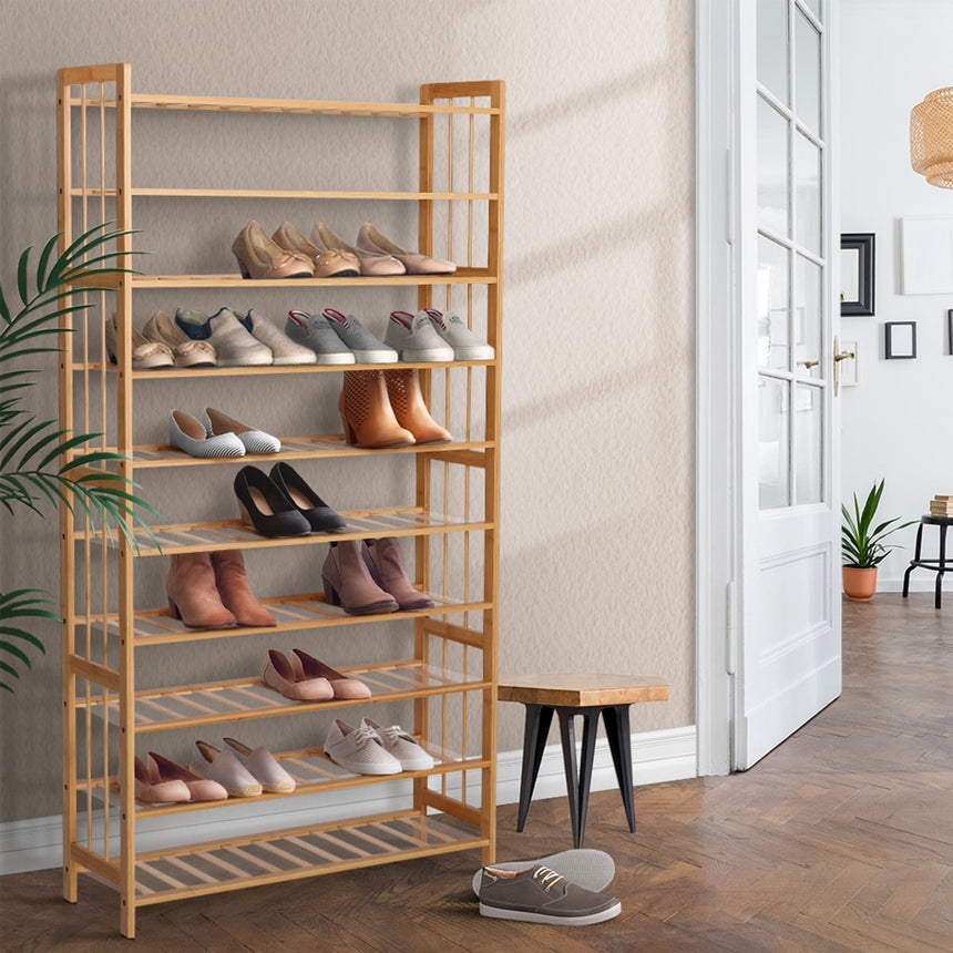 Artiss Bamboo 10 Tier Shoe Rack Shelf Storage - Image 02