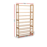 Artiss Bamboo 10 Tier Shoe Rack Shelf Storage - Image 03