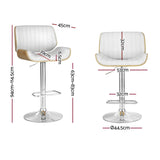 Artiss Bar Stool Set of 2 White - Image 04