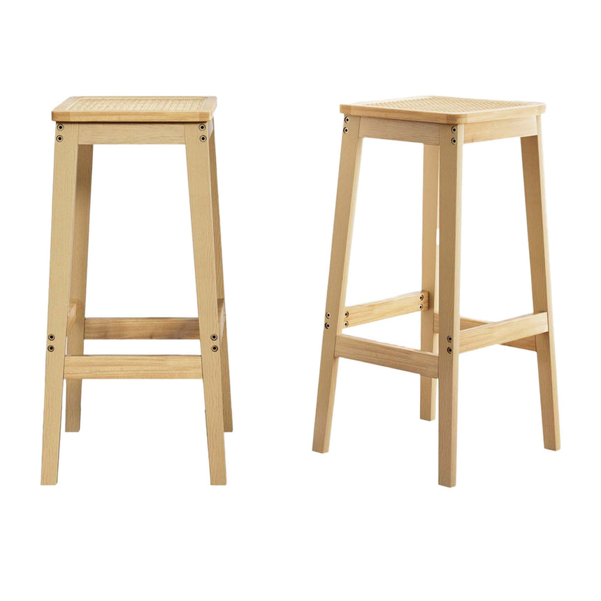 Artiss Rubber Wood Bar Stool Set of 2 - Image 01