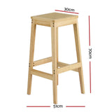 Artiss Rubber Wood Bar Stool Set of 2 - Image 04