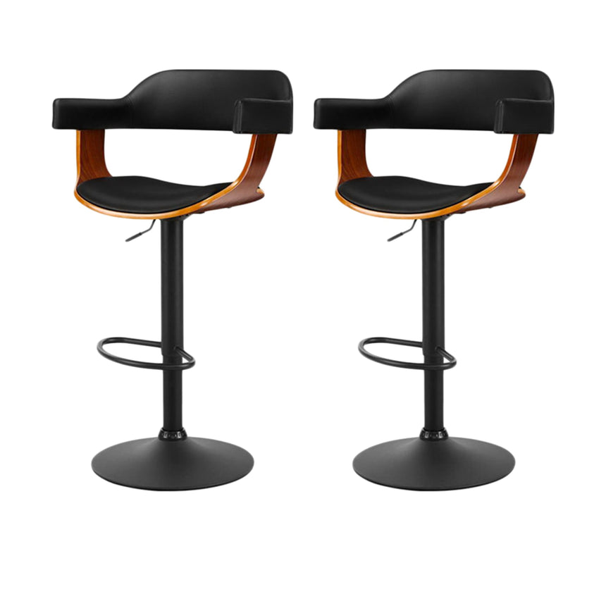 Artiss Wooden Swivel Bar Stool Set of 2 - Image 01