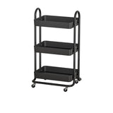 Artiss 3 Tier Storage Cart with Wheels Black - Image 01