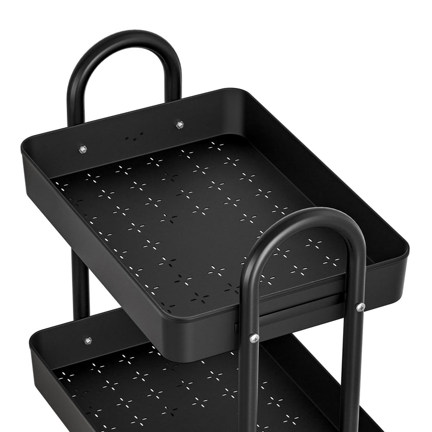 Artiss 3 Tier Storage Cart with Wheels Black - Image 02