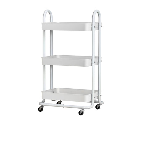 Artiss 3 Tier Storage Cart with Wheels White - Image 01