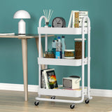 Artiss 3 Tier Storage Cart with Wheels White - Image 02