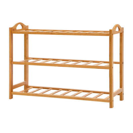 Artiss Bamboo 3 Tier Shoe Rack Shelf Storage - Image 01