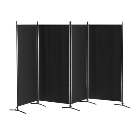 Artiss 4 Panel Fabric Room Divider Black - Image 01