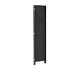 Artiss 4 Panel Rattan Room Divider Black - Image 05