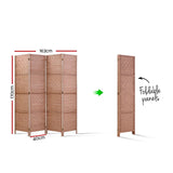 Artiss 4 Panel Rattan Room Divider Natural - Image 03