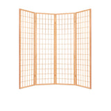 Artiss 4 Panel Wooden Room Divider Natural - Image 05