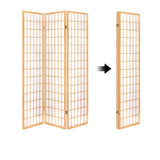 Artiss 4 Panel Wooden Room Divider Natural - Image 06