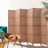 Artiss 6 Panel Rattan Room Divider Natural - Image 02