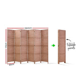 Artiss 6 Panel Rattan Room Divider Natural - Image 03