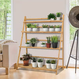 Artiss Bamboo Foldable 4 Tier Planter Stand - Image 02