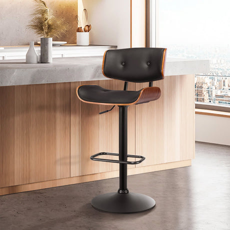 Artiss Gas Lift Bar Stool Black - Image 02