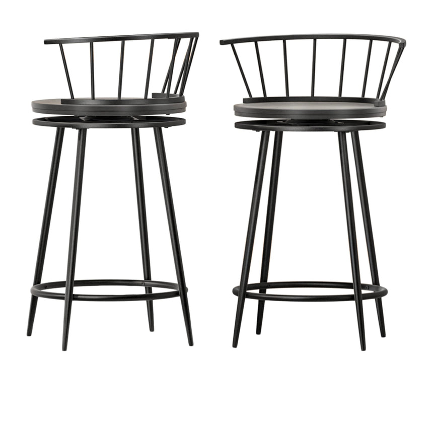 Artiss Metal Swivel Bar Stool Set of 2 - Image 01