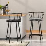 Artiss Metal Swivel Bar Stool Set of 2 - Image 02